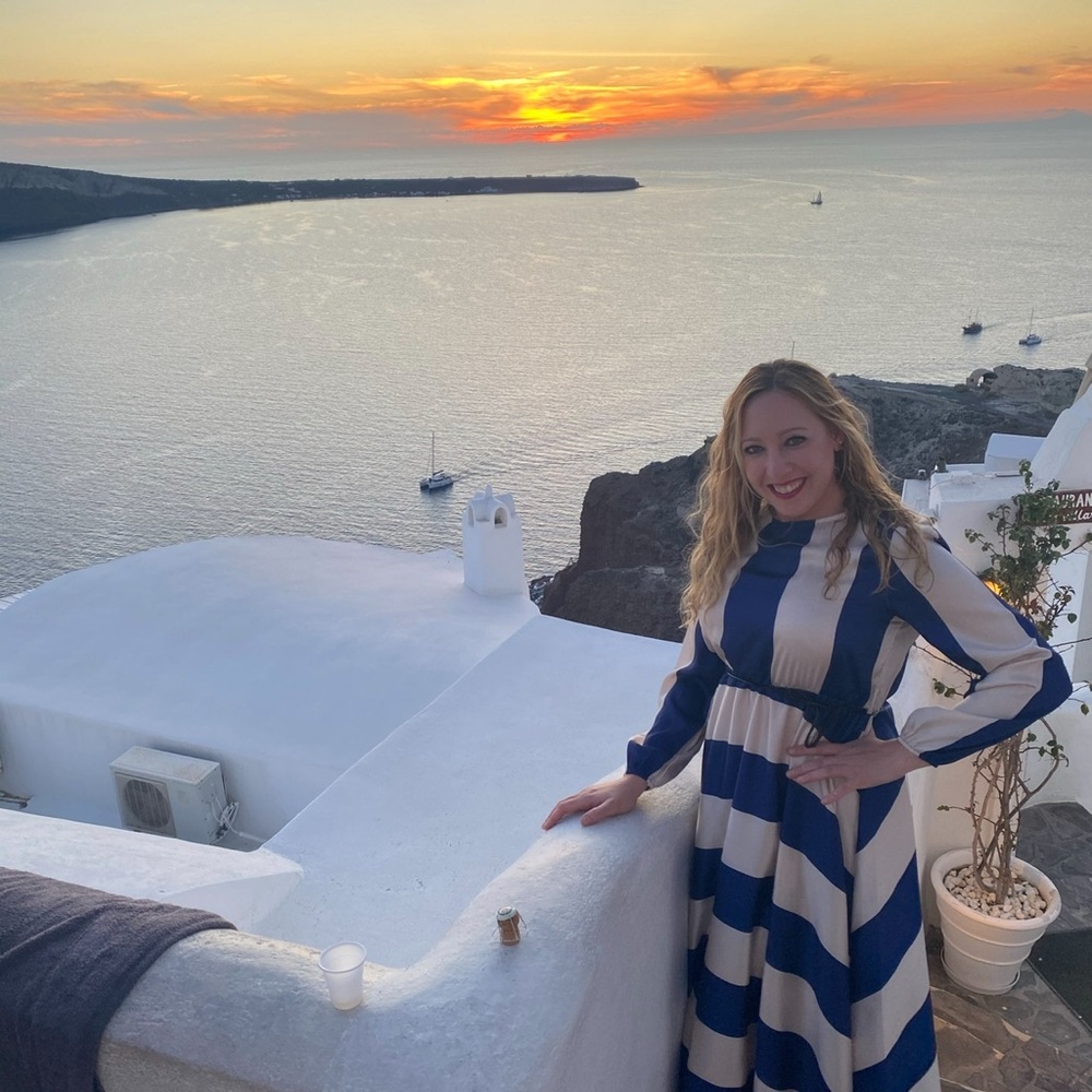 Elegant Blue and White Maxi Dress